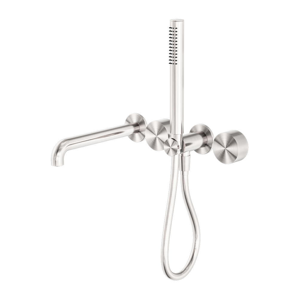 KARA PROGRESSIVE SHOWER SYSTEM SEPARATE PLATE WITH SPOUT 230/250MM BRUSHED NICKEL