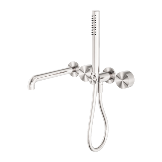 KARA PROGRESSIVE SHOWER SYSTEM SEPARATE PLATE WITH SPOUT 230/250MM BRUSHED NICKEL