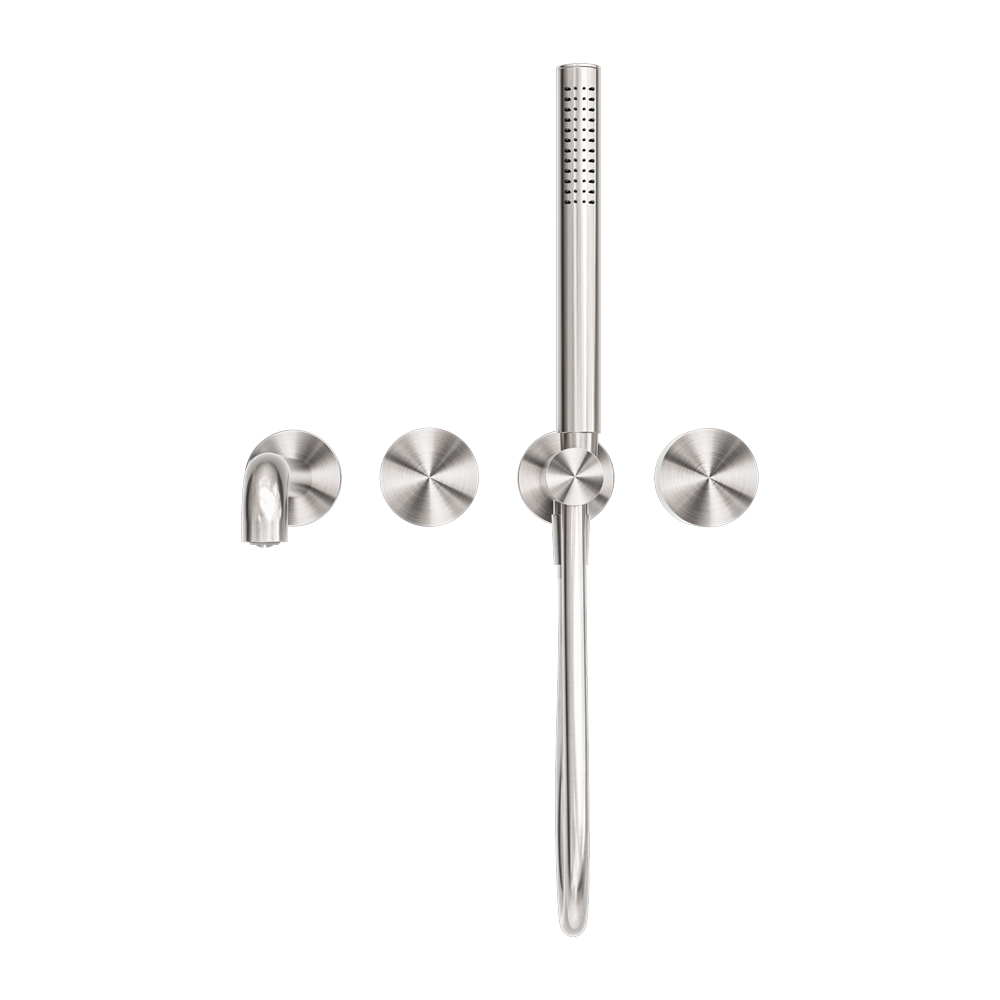 KARA PROGRESSIVE SHOWER SYSTEM SEPARATE PLATE WITH SPOUT 230/250MM BRUSHED NICKEL