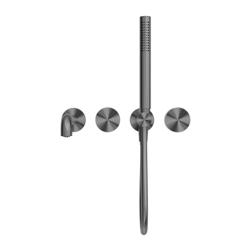 Kara Progressive Shower System Separate Plate With Spout 230/250MM Gun Metal