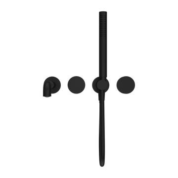 Kara Progressive Shower System Separate Plate With Spout 230/250MM Matte Black
