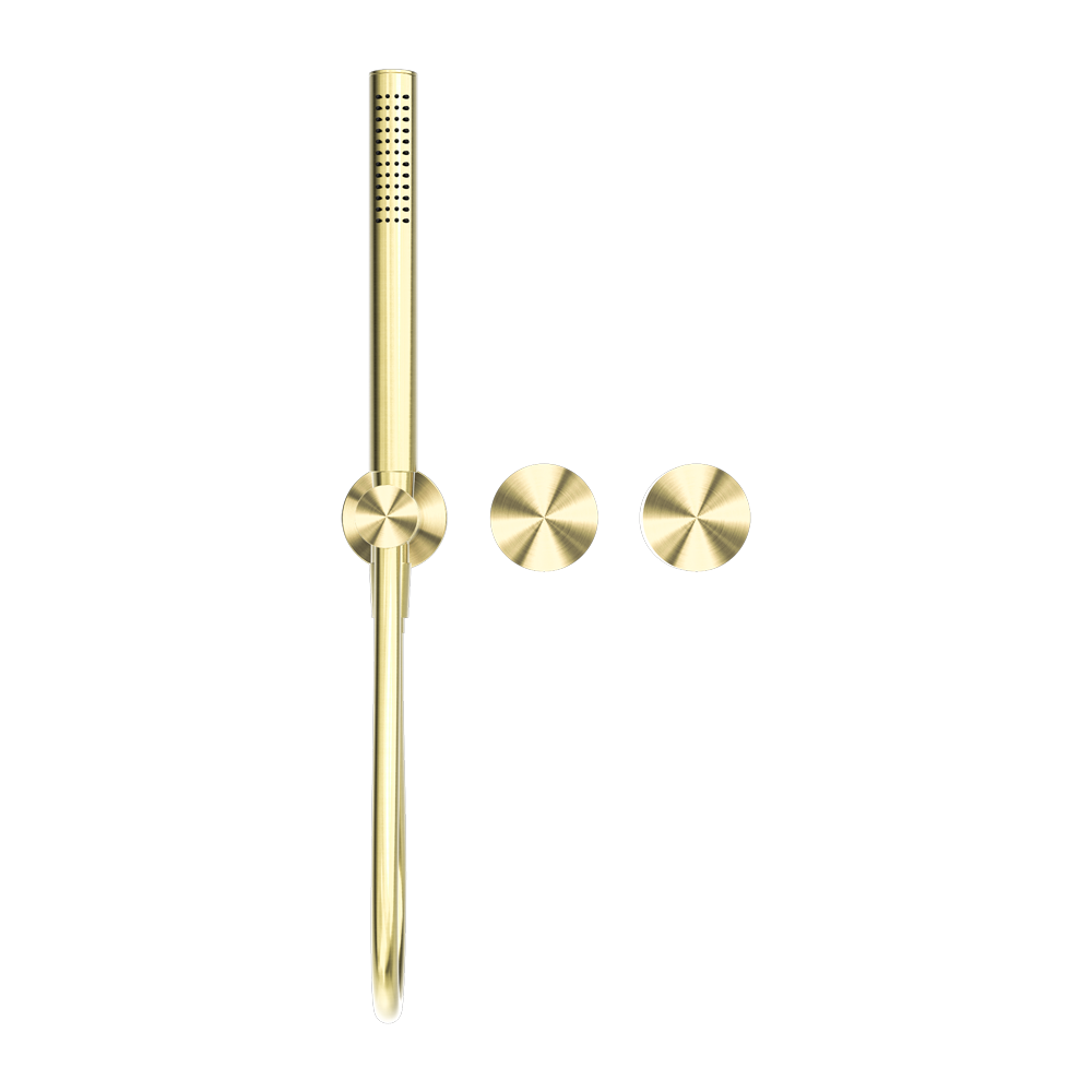 Kara Progressive Shower System Separate Plate Brushed Gold — Gold & Brass