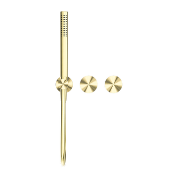Kara Progressive Shower System Separate Plate Brushed Gold — Gold & Brass