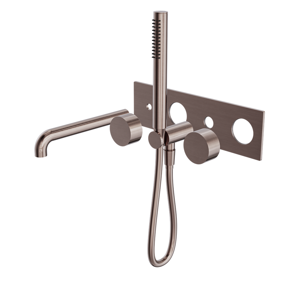 KARA PROGRESSIVE SHOWER SYSTEM WITH SPOUT 230/250MM TRIM KITS ONLY BRUSHED BRONZE