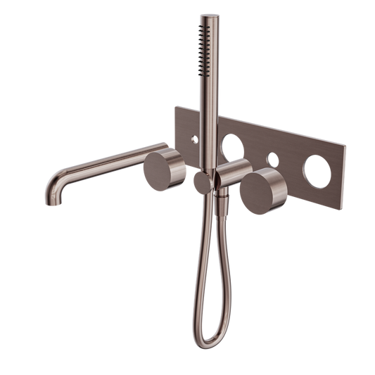 KARA PROGRESSIVE SHOWER SYSTEM WITH SPOUT 230/250MM TRIM KITS ONLY BRUSHED BRONZE