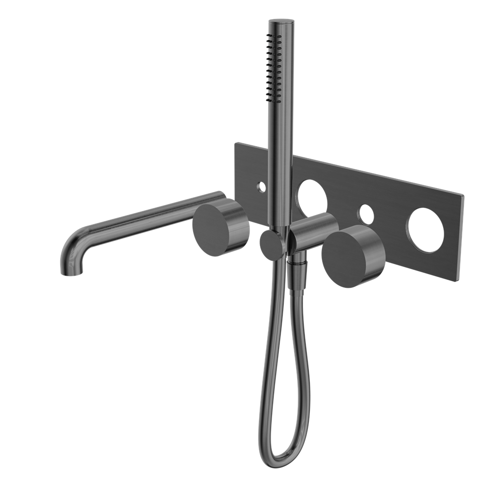 KARA PROGRESSIVE SHOWER SYSTEM WITH SPOUT 230/250MM TRIM KITS ONLY GUN METAL