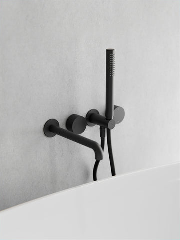 Kara Progressive Shower System Separate Plate With Spout 230/250MM Matte Black