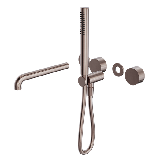 KARA PROGRESSIVE SHOWER SYSTEM SEPARATE PLATE WITH SPOUT 230/250MM TRIM KITS ONLY BRUSHED BRONZE
