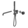 KARA PROGRESSIVE SHOWER SYSTEM SEPARATE PLATE WITH SPOUT 230/250MM TRIM KITS ONLY GUN METAL