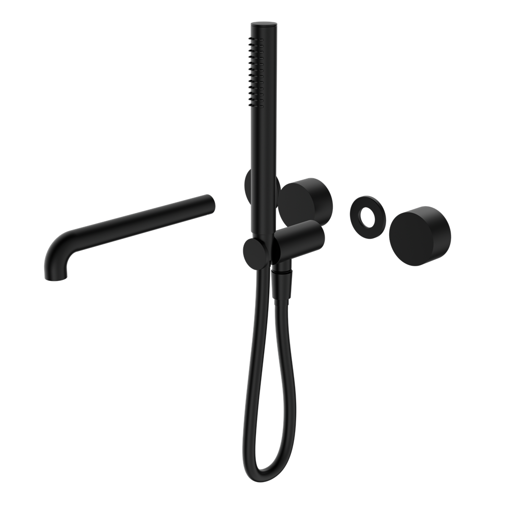KARA PROGRESSIVE SHOWER SYSTEM SEPARATE PLATE WITH SPOUT 230/250MM TRIM KITS ONLY MATTE BLACK