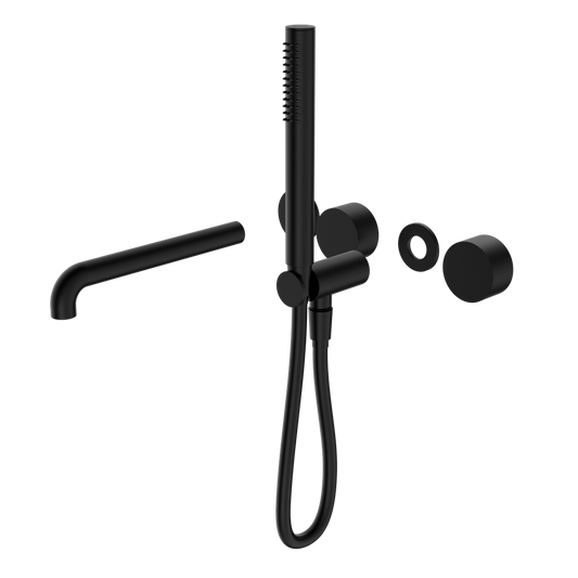 KARA PROGRESSIVE SHOWER SYSTEM SEPARATE PLATE WITH SPOUT 230/250MM TRIM KITS ONLY MATTE BLACK
