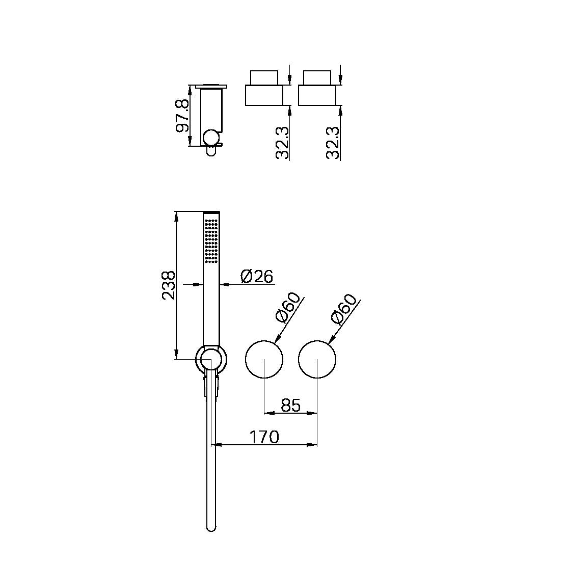 KARA PROGRESSIVE SHOWER SYSTEM SEPARATE PLATE TRIM KITS ONLY BRUSHED NICKEL