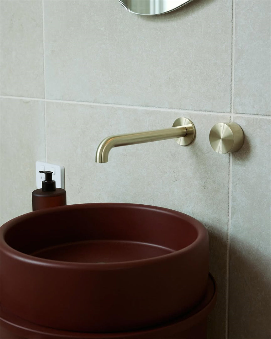 KARA PROGRESSIVE WALL BASIN/BATH SET 120/160/185/230/260MM BRUSHED GOLD