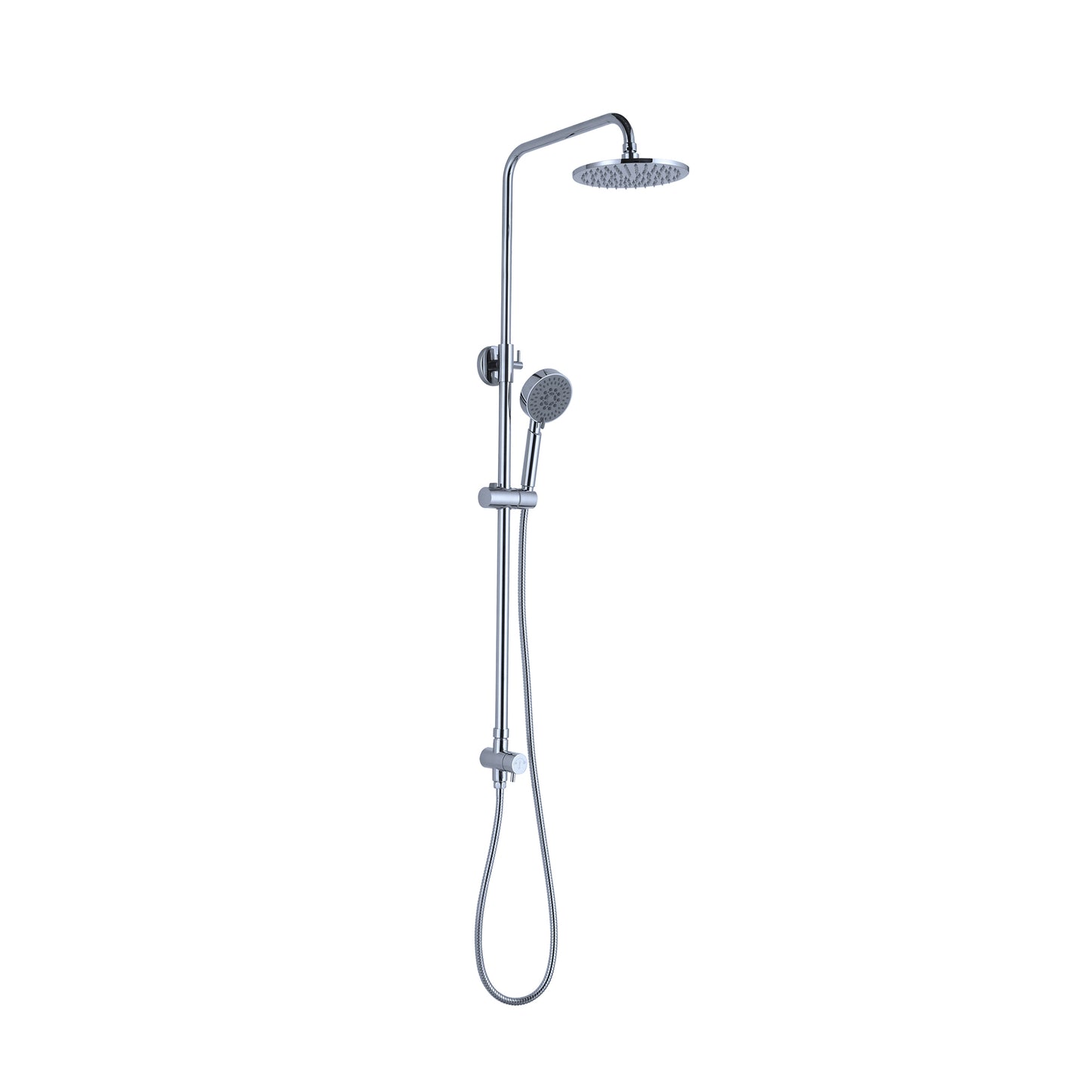 DOLCE ROUND TWIN SHOWER BOTTOM INLET CHROME (NR280705CBCH)