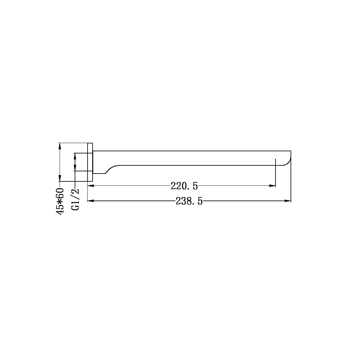 CELIA FIXED BATH SPOUT ONLY CHROME