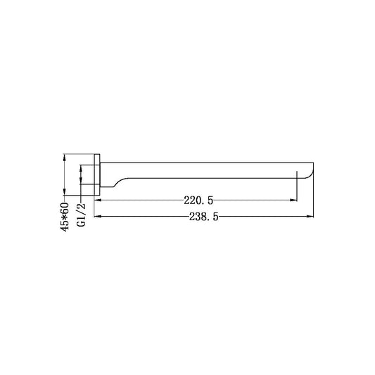 CELIA FIXED BATH SPOUT ONLY BRUSHED NICKEL