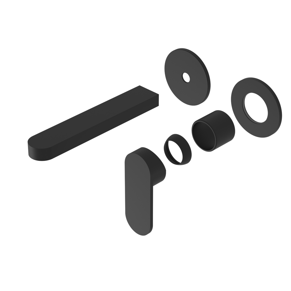 ECCO WALL BASIN/BATH MIXER SEPARATE BACK PLATE TRIM KITS ONLY MATTE BLACK