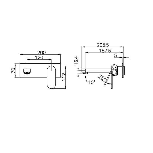 ECCO WALL BASIN/BATH MIXER TRIM KITS ONLY BRUSHED NICKEL