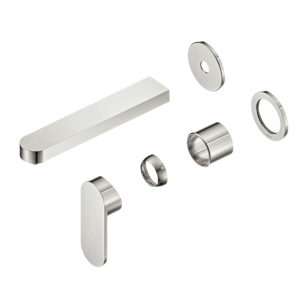 ECCO WALL BASIN/BATH MIXER SEPARATE BACK PLATE 60MM TRIM KITS ONLY BRUSHED NICKEL