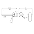 ECCO WALL BASIN/BATH MIXER SEPARATE BACK PLATE 60MM TRIM KITS ONLY GUN METAL