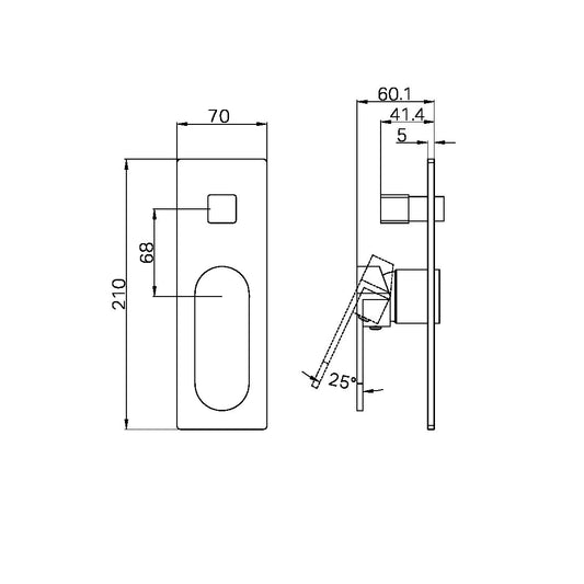 ECCO SHOWER MIXER WITH DIVERTOR TRIM KITS ONLY BRUSHED NICKEL