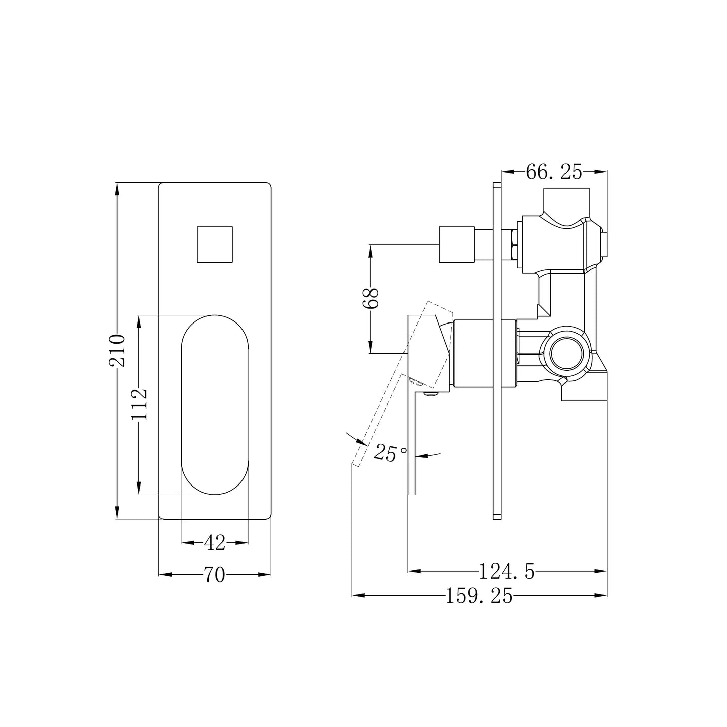 ECCO SHOWER MIXER WITH DIVERTOR TRIM KITS ONLY GUN METAL