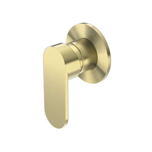 ECCO SHOWER MIXER 80MM ROUND PLATE BRUSHED GOLD