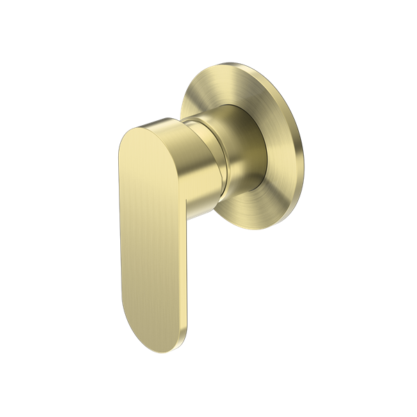 ECCO SHOWER MIXER 80MM ROUND PLATE BRUSHED GOLD