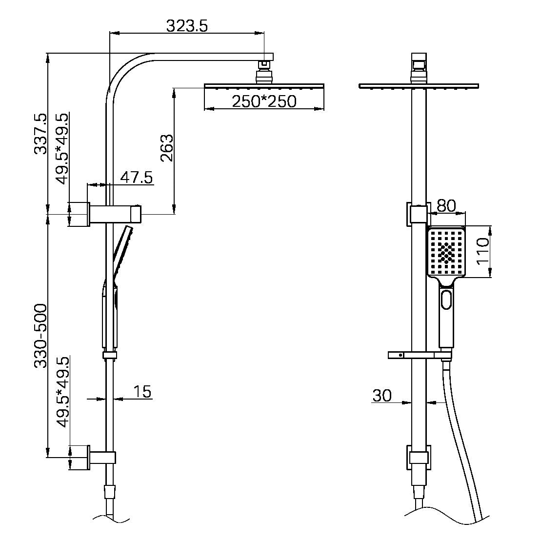 CELIA TWIN SHOWER BRUSHED NICKEL