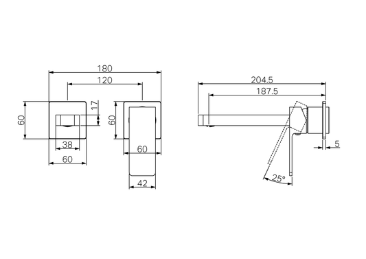 CELIA WALL BASIN/BATH MIXER SEPARATE BACK PLATE TRIM KITS ONLY BRUSHED NICKEL