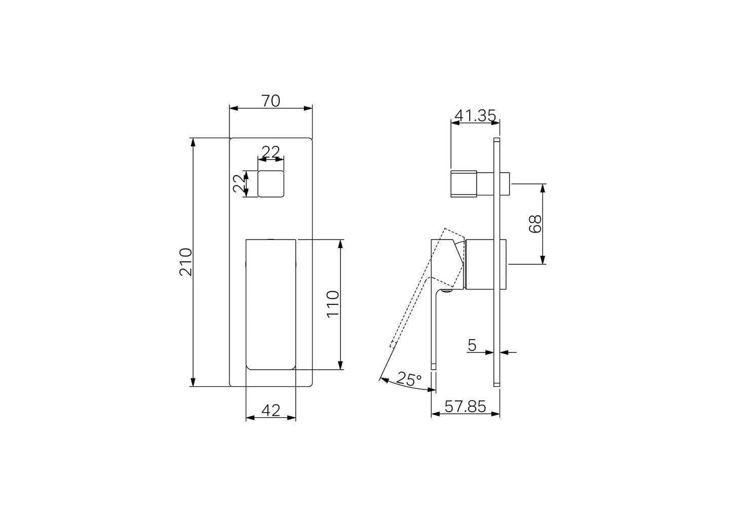 Celia Shower Mixer With Diverter Trim Kits Only - Brushed Nickel