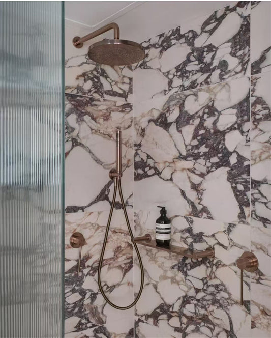 MECCA METAL SHOWER SHELF BRUSHED BRONZE