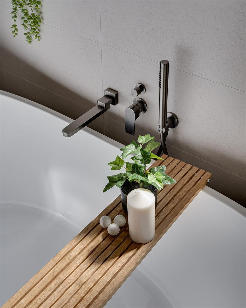 SLIM SHOWER ON BRACKET CHROME (NR307CH) GUN METAL GREY