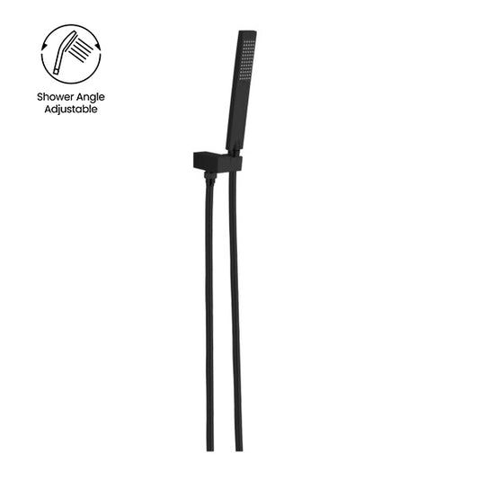 SQUARE SHOWER ON BRACKET CHROME (NR309CH) MATTE BLACK