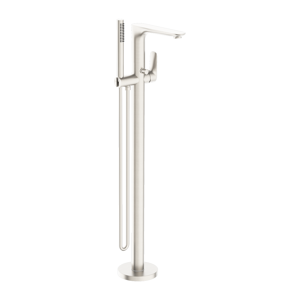 BIANCA FREESTANDING BATH MIXER WITH HAND SHOWER BRUSHED NICKEL