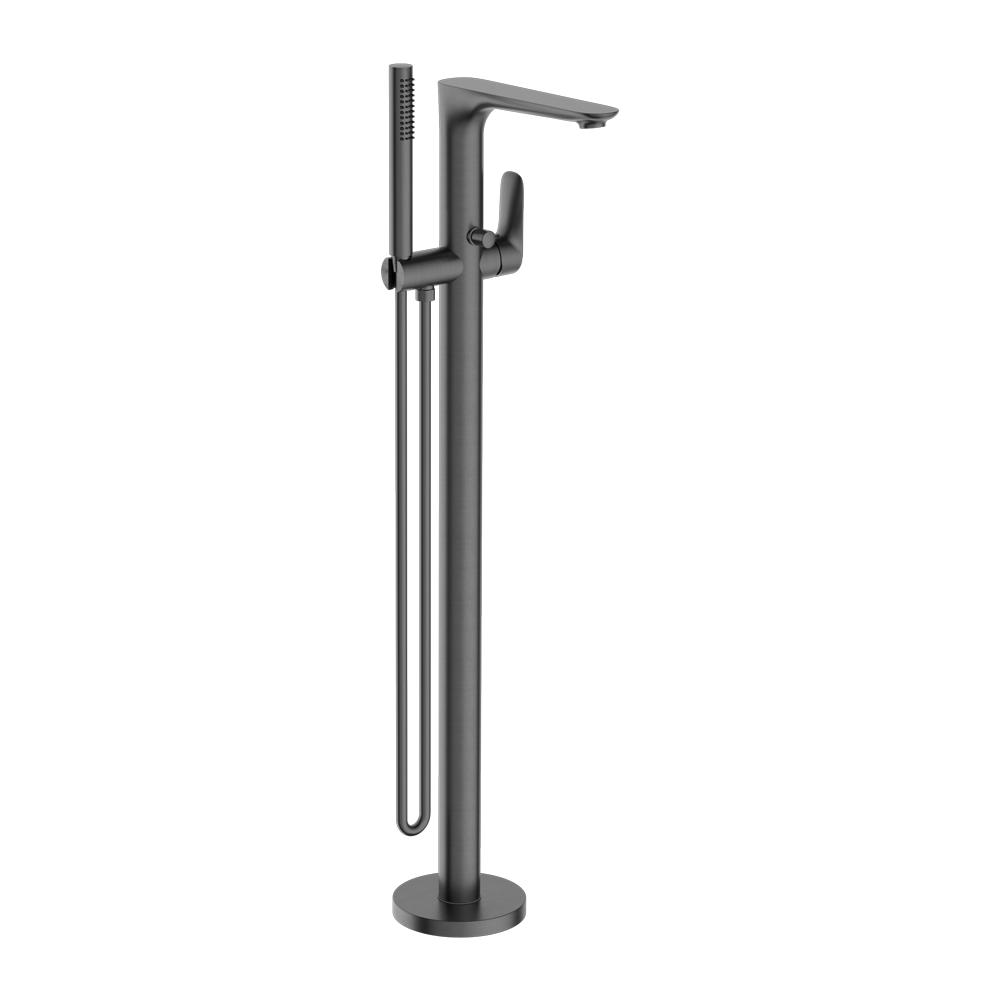 BIANCA FREESTANDING BATH MIXER WITH HAND SHOWER GUN METAL GREY