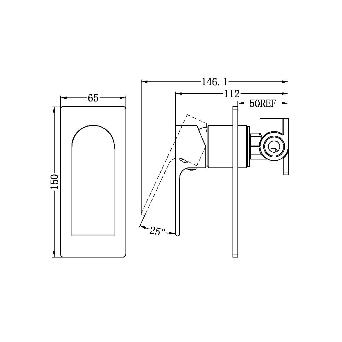 BIANCA SHOWER MIXER GUN METAL GREY