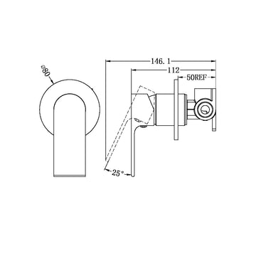 Bianca Shower Mixer 80MM Plate Brushed Bronze