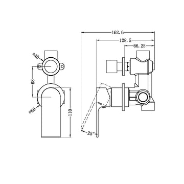 Bianca Shower Mixer With Divertor Separate Back Plate Ch (NR321509GCH) Chrome — Chrome & Stainless