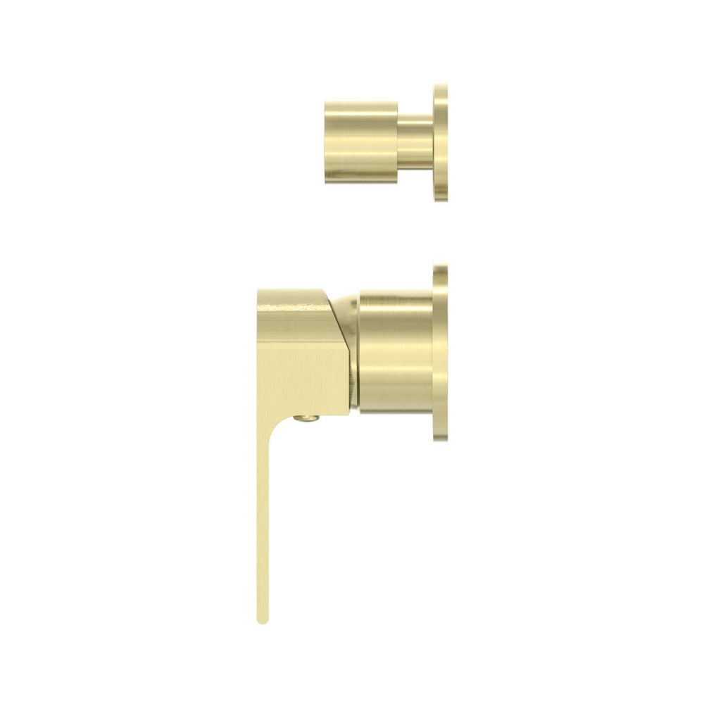 Bianca Shower Mixer With Divertor Separate Back Plate Brushed Gold — Gold & Brass