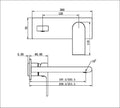 BIANCA WALL BASIN/BATH MIXER 187/230MM TRIM KITS ONLY GUN METAL
