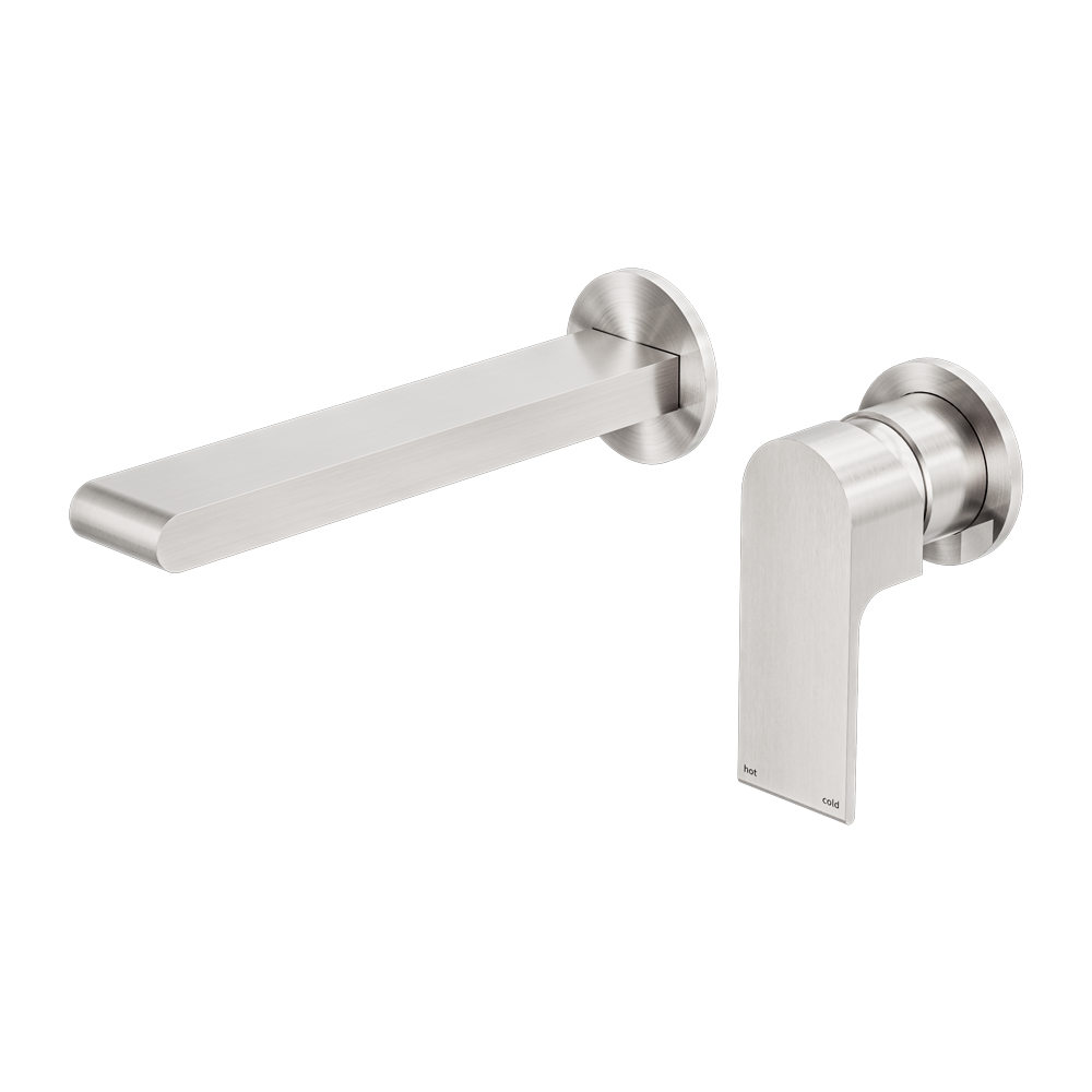 BIANCA WALL BASIN/BATH MIXER SEPARATE BACK PLATE 187/230MM BRUSHED NICKEL