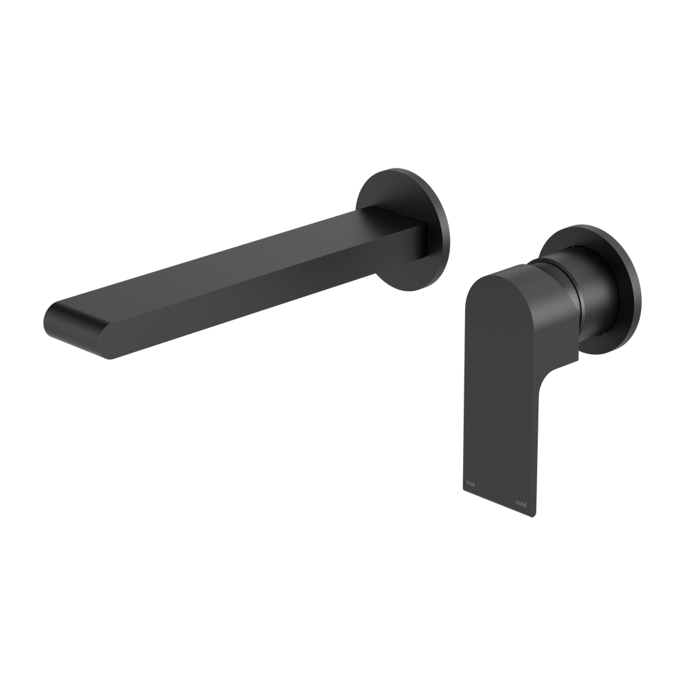 BIANCA WALL BASIN/BATH MIXER SEPARATE BACK PLATE 187/230MM MATTE BLACK