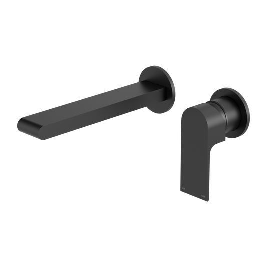 BIANCA WALL BASIN/BATH MIXER SEPARATE BACK PLATE 187/230MM MATTE BLACK