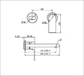 BIANCA WALL BASIN/BATH MIXER SEPARATE BACK PLATE 187/230MM TRIM KITS ONLY MATTE BLACK