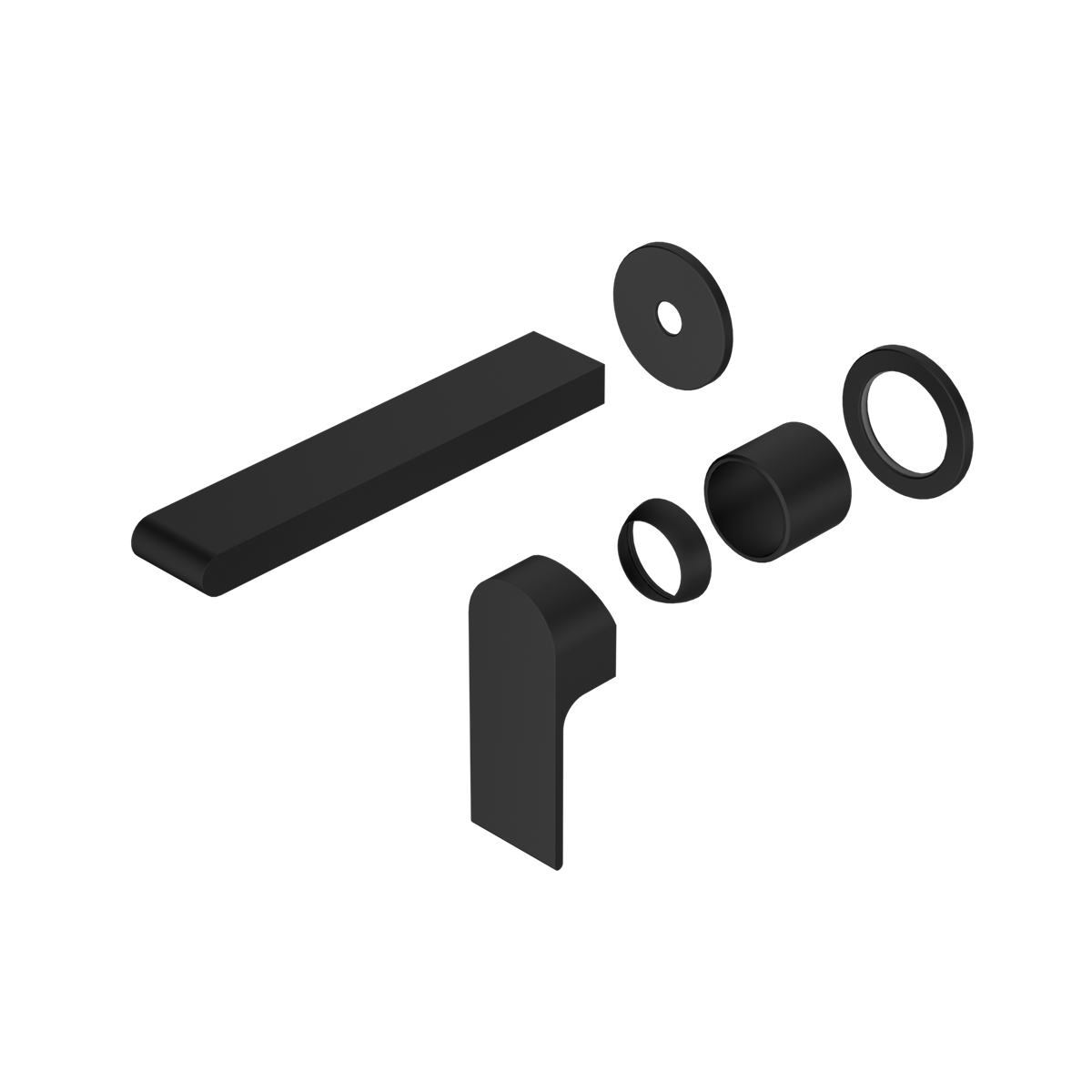 BIANCA WALL BASIN/BATH MIXER SEPARATE BACK PLATE 187/230MM TRIM KITS ONLY MATTE BLACK