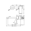 BIANCA WALL BASIN/BATH MIXER SEPARATE BACK PLATE 187/230MM BRUSHED GOLD