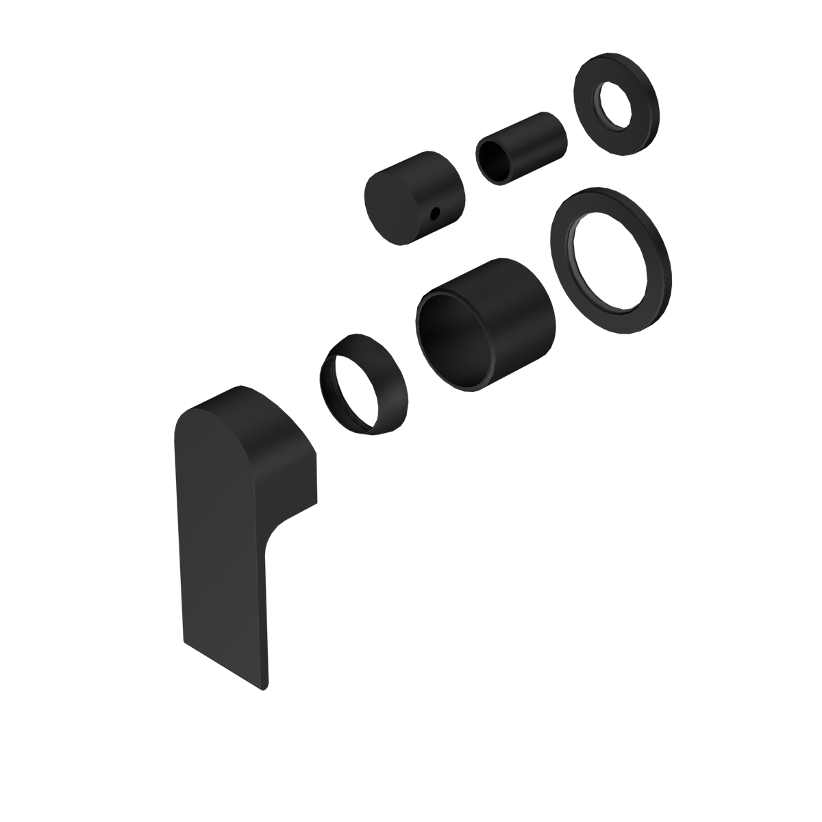 BIANCA SHOWER MIXER WITH DIVERTOR SEPARATE BACK PLATE TRIM KITS ONLY MATTE BLACK