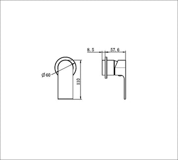 Bianca Shower Mixer 60MM Plate Trim Kits Only Brushed Nickel