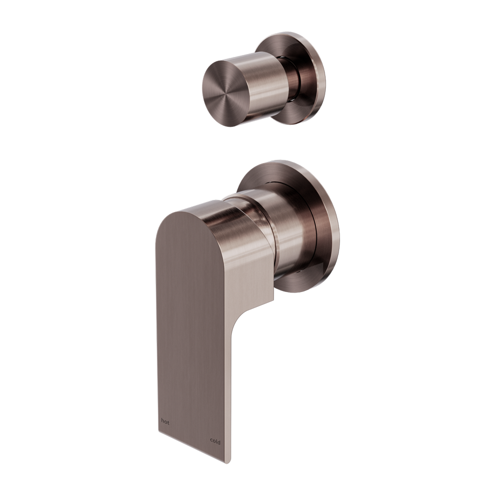 BIANCA SHOWER MIXER WITH DIVERTOR SEPARATE BACK PLATE BRUSHED BRONZE